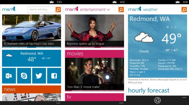 MSN, para Windows Phone.