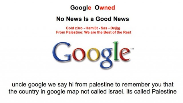 Google Palestina hackeado