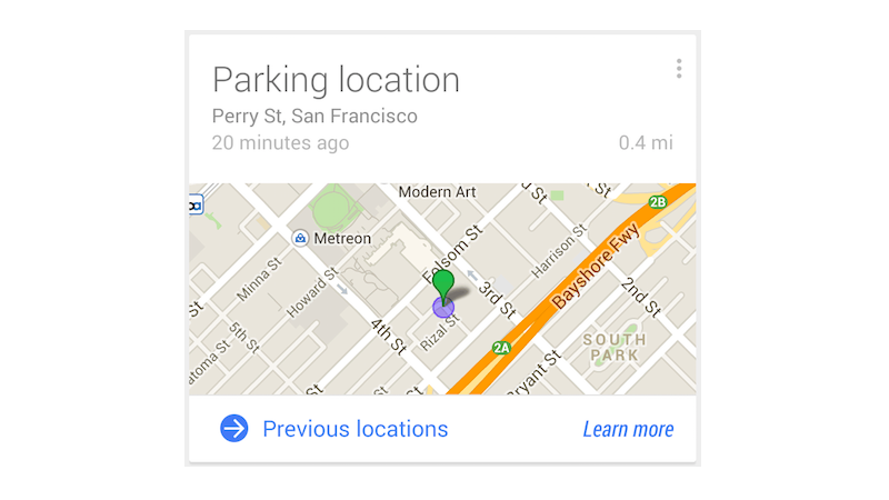 google now parking