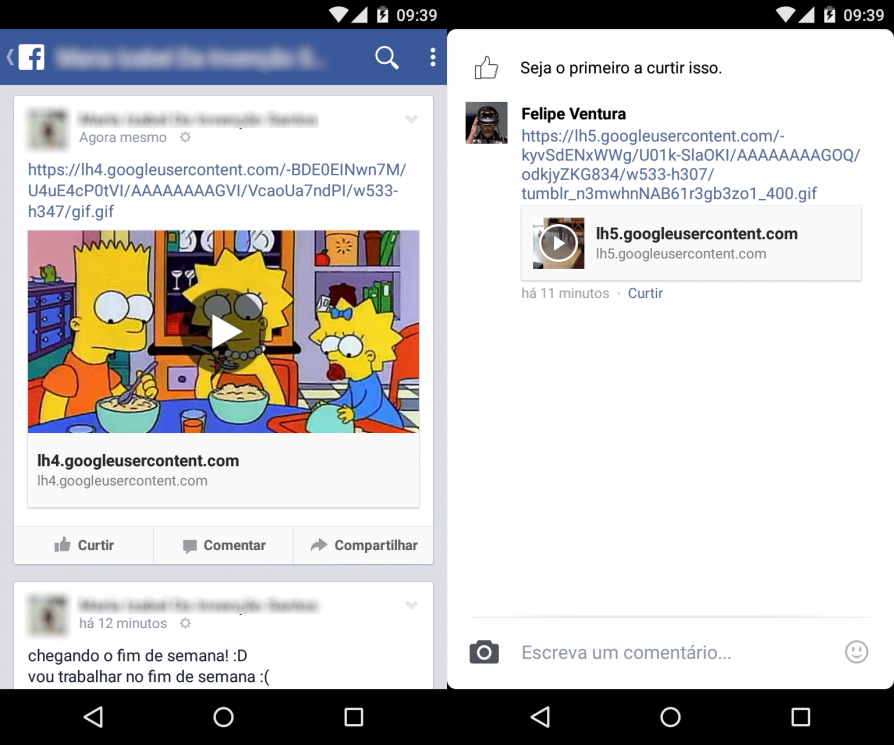 Facebook nao exibe GIFs no celular