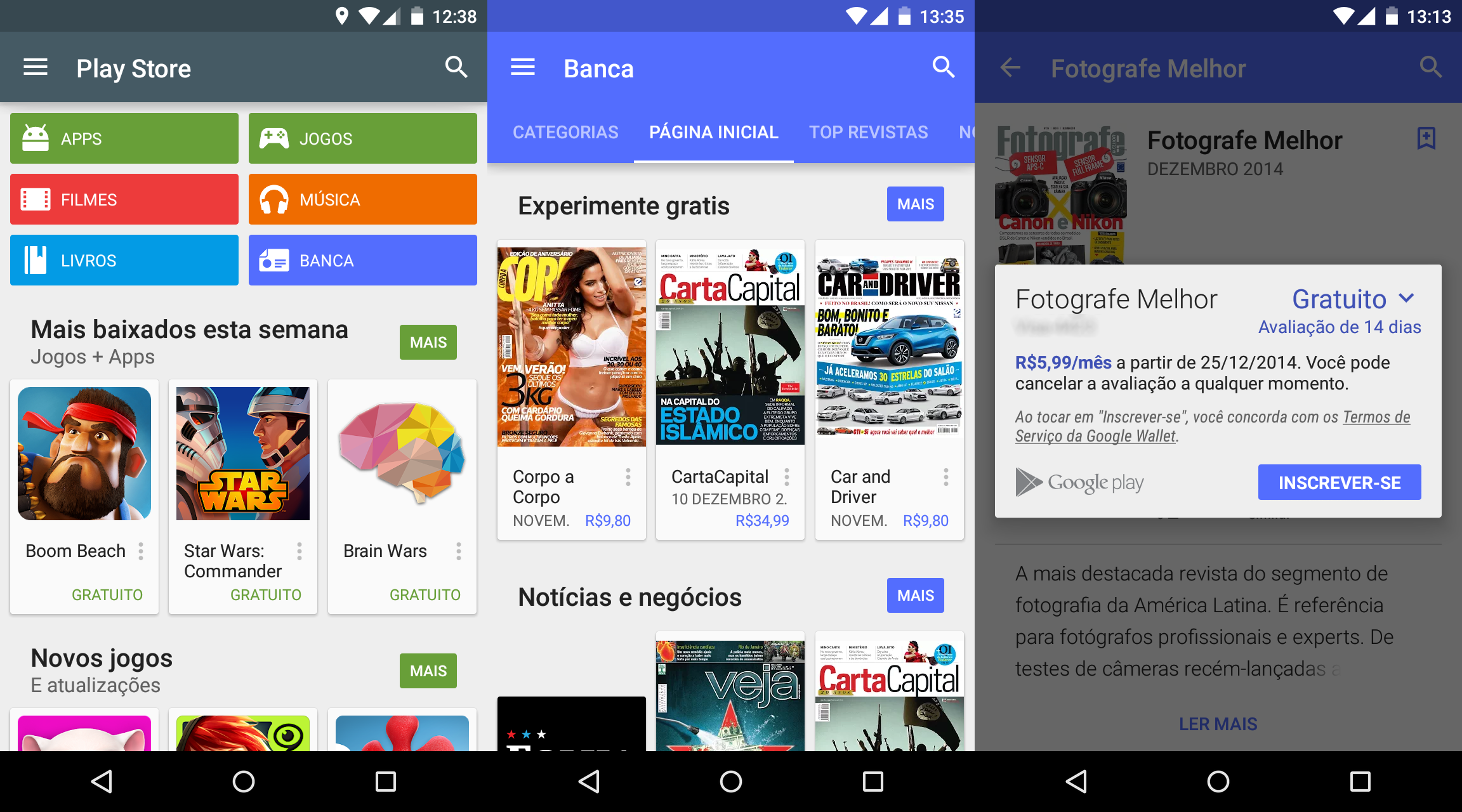 Google Play Banca oferece revistas