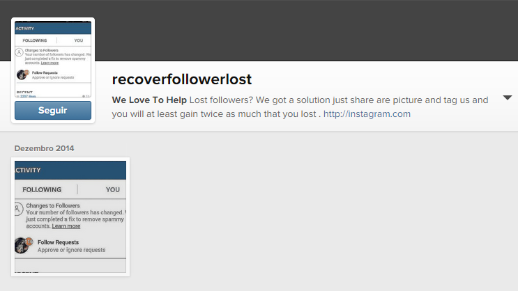 Instagram - recuperar seguidores