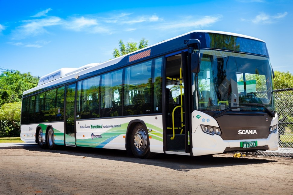 Ônibus da Scania movido a biometano