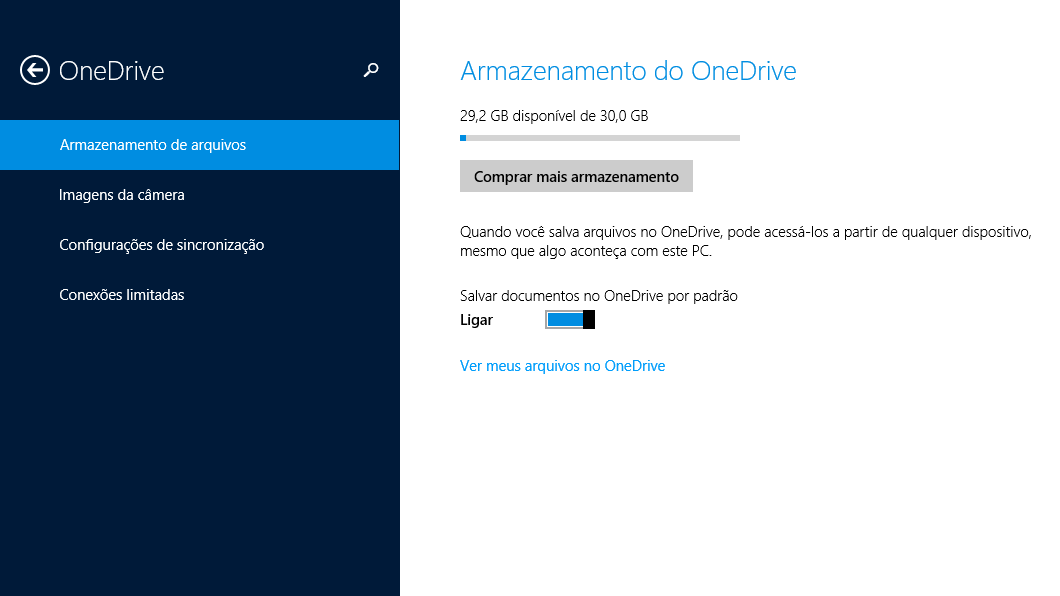 OneDrive no Windows 8.1