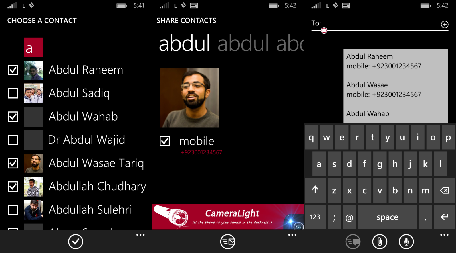 share contacts