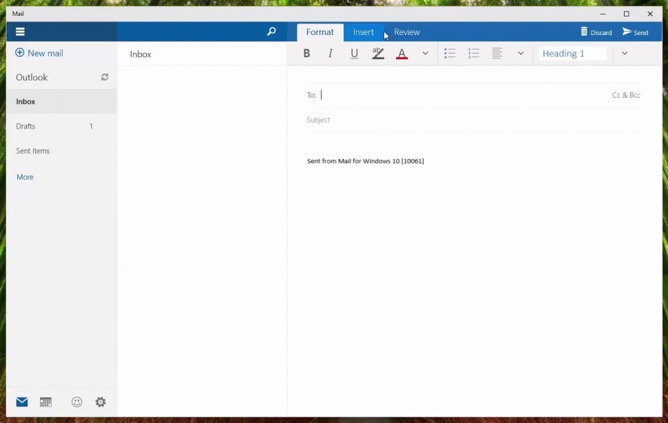 Windows 10 build 10061 - Mail