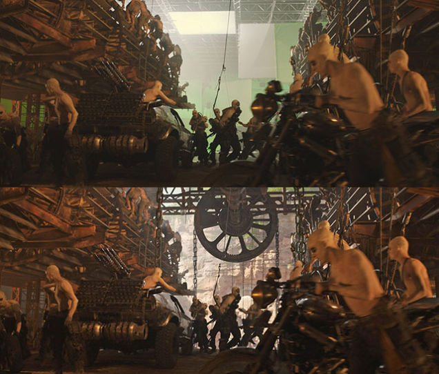 Imagens mostram o antes e o depois dos efeitos especiais de Mad Max: Estrada da Fúria.