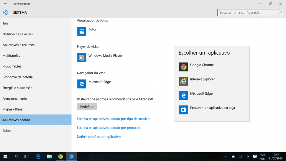 Chrome e mudar padrao no Windows 10 (2)