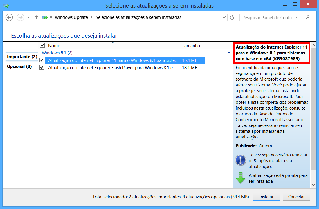 Windows Update e KB3087985