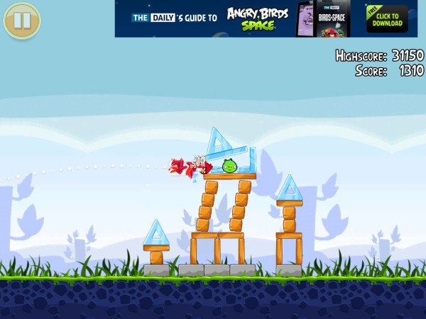 Ads no Angry Birds.
