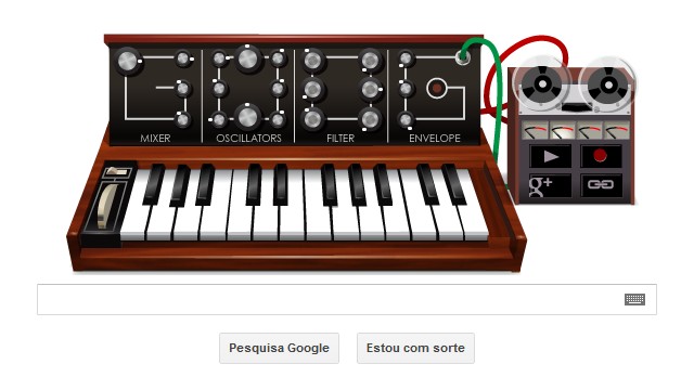 Doodle em homenagem a Moog, no Google Japão.
