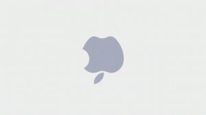 Logo da Apple de ponta cabeça.
