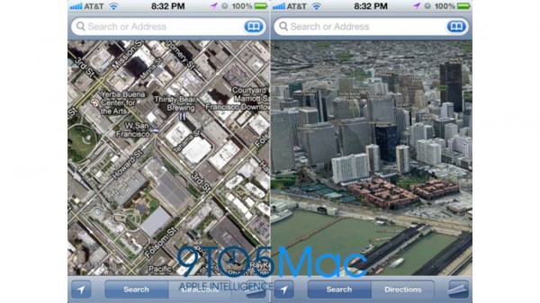 Modo 3D no novo Mapas do iOS 6.