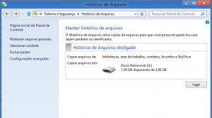 Histórico de Arquivos no Windows 8