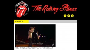 Ops, página não encontrada no site dos Rolling Stones.