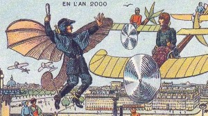 Polícia aérea no futuro imaginado pelos franceses em 1900.