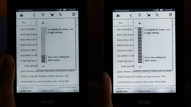 Iluminação irregular no Kindle Paperwhite.