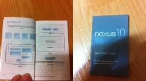Manual vazado do Nexus 10.
