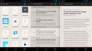 Screenshots do Press, app para Android.