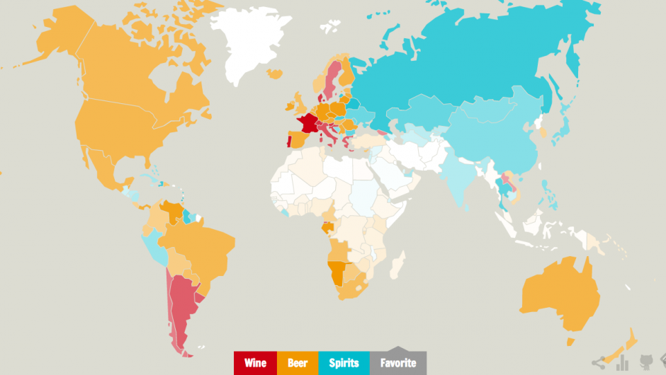 Mapa Interativo Mostra Quais Bebidas Alcóolicas São Mais Populares Em Cada Lugar Do Mundo 9486