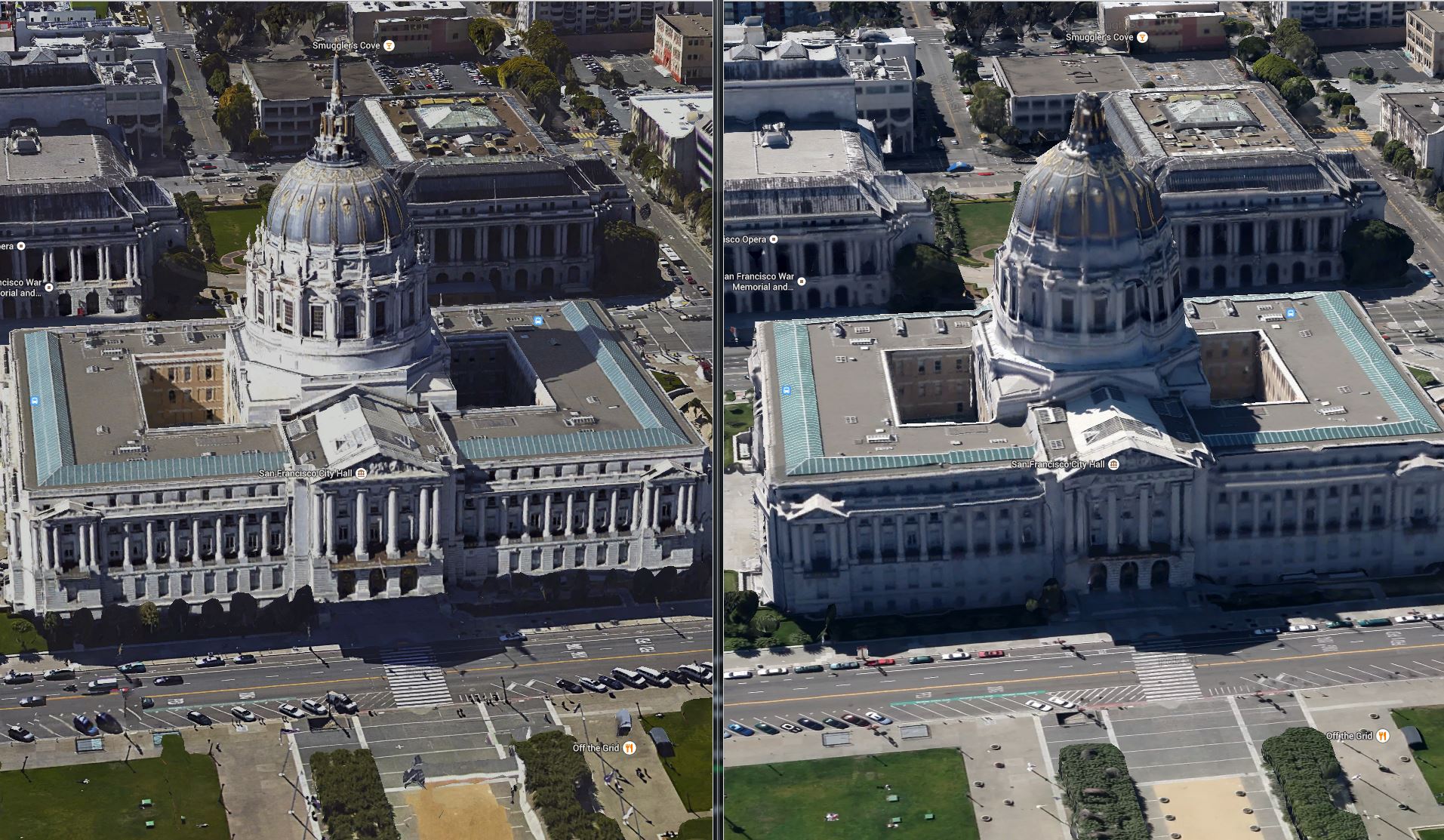 Imagem do Google Earth de 17/3/2016, que mostra o posicionamento