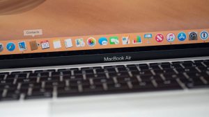 Detale do teclado do MacBook Air 2018