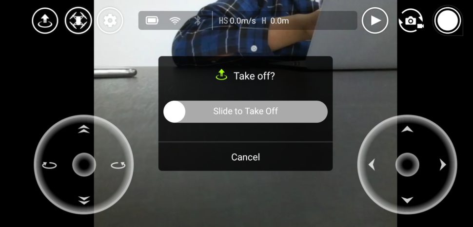 Captura de tela da interface do drone Tello
