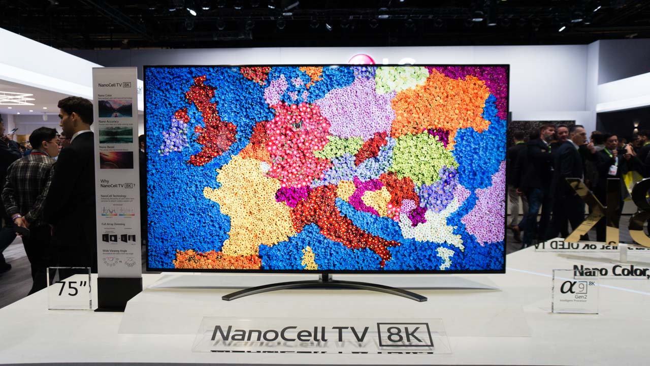 TV LG NanoCell 8K apresentada durante a CES 2019. Crédito: Alessandro Feitosa Jr/Gizmodo Brasil