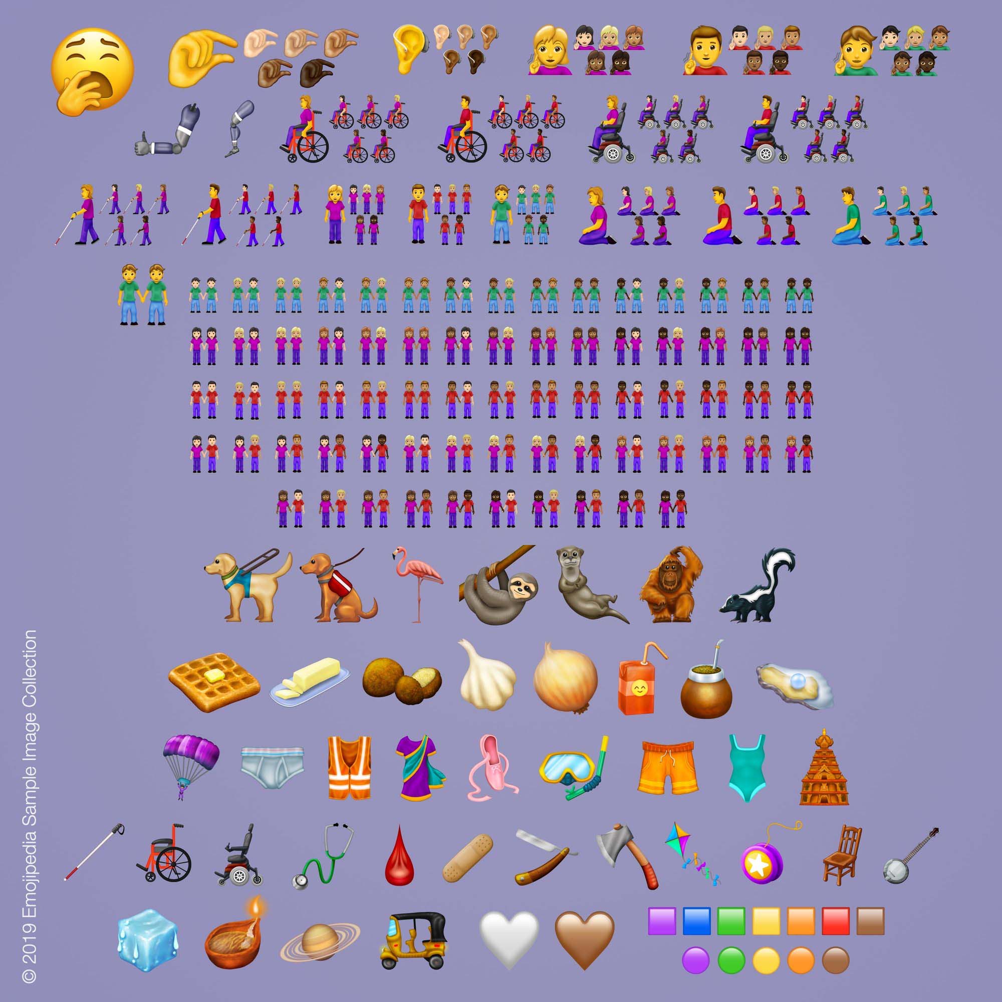 Pôster mostra os destaques dos novos emojis para 2019