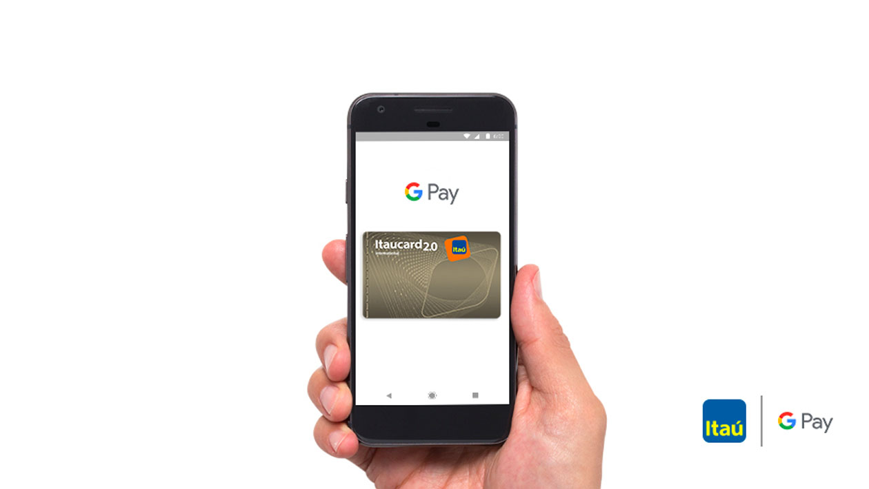 Tela mostra cartão do Itaú cadastrado no Google Pay