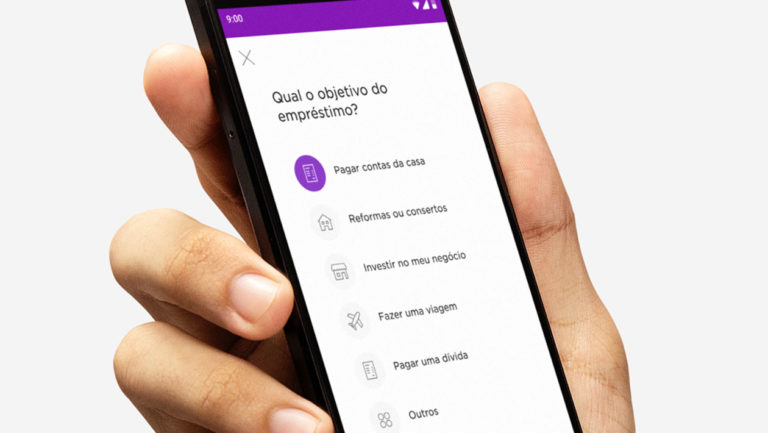 Imagem do aplicativo do Nubank na seção de empréstimo pessoal