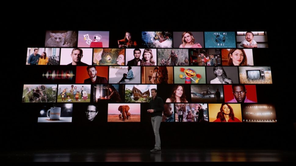 Captura de tela com títulos do TV+, da Apple