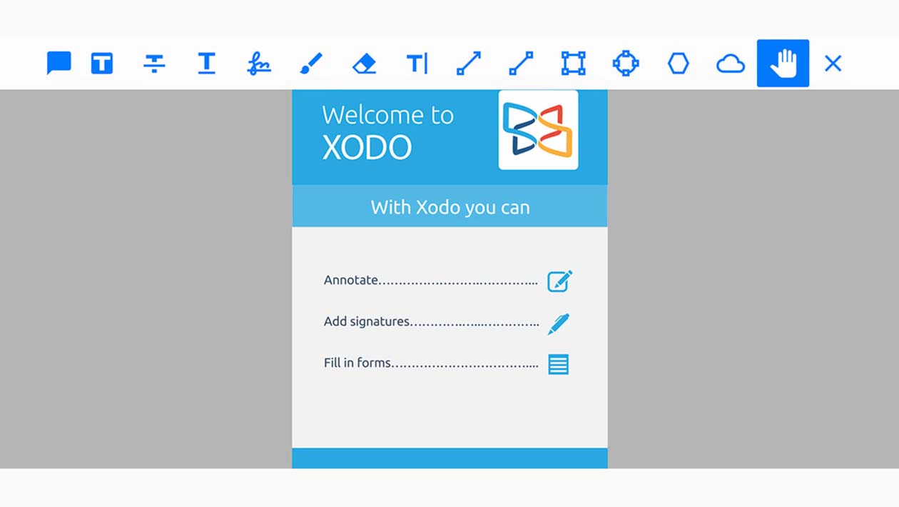 Tela do aplicativo XODO, para editar PDFs
