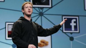 CEO do Facebook, Mark Zuckerberg, palestrando