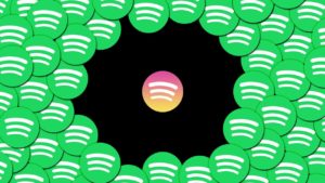 Ilustração com logo do Spotify Discover Quickly