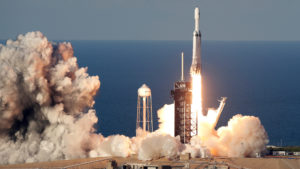 Lançamento do foguete Falcon Heavy, da SpaceX, em abril de 2019