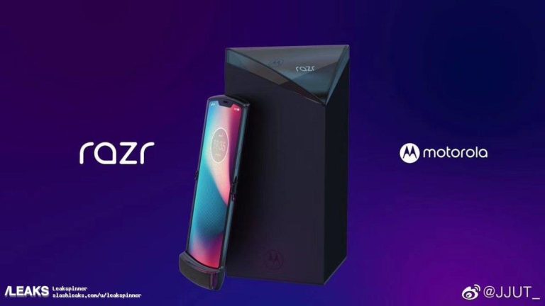 Imagem promocional vazada do Motorola Razr com tela dobrável