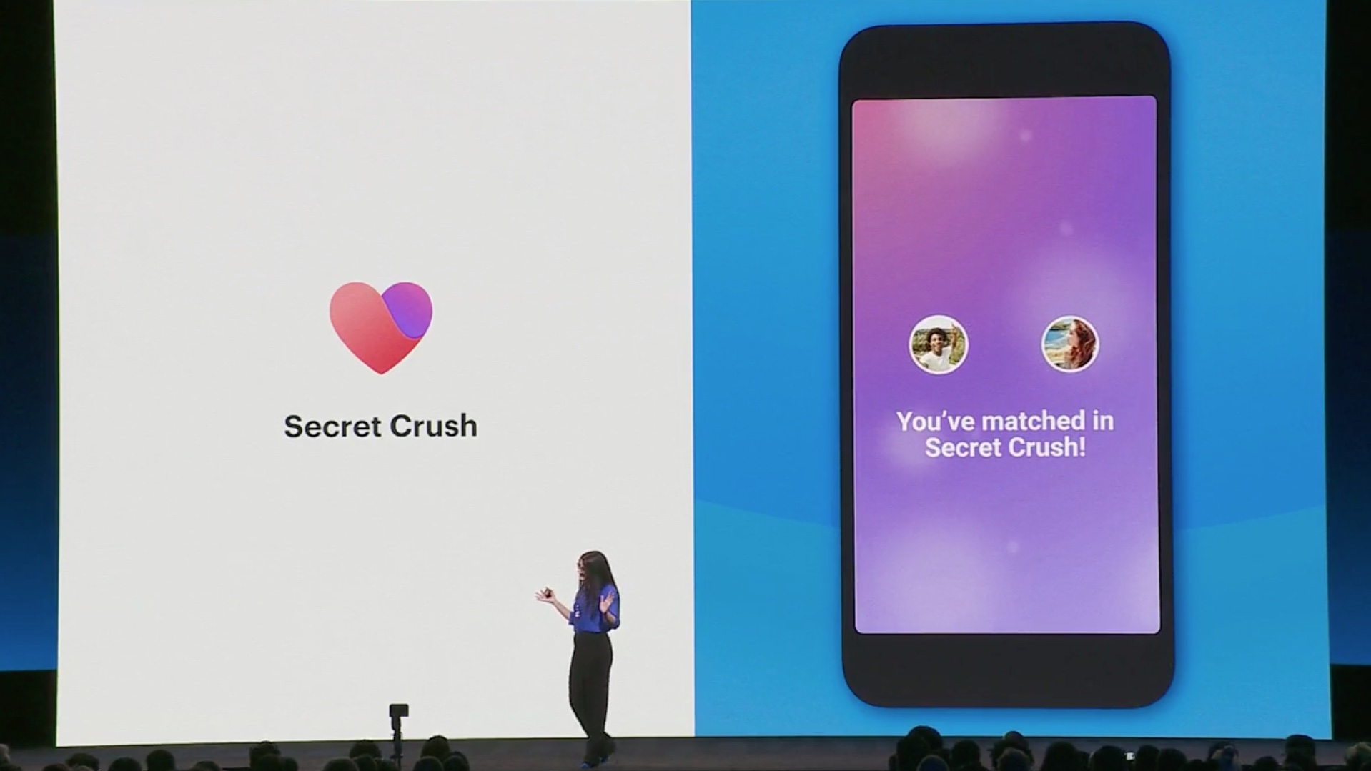 Captura de apresentação mostra recurso Secret Crush do Facebook Dating