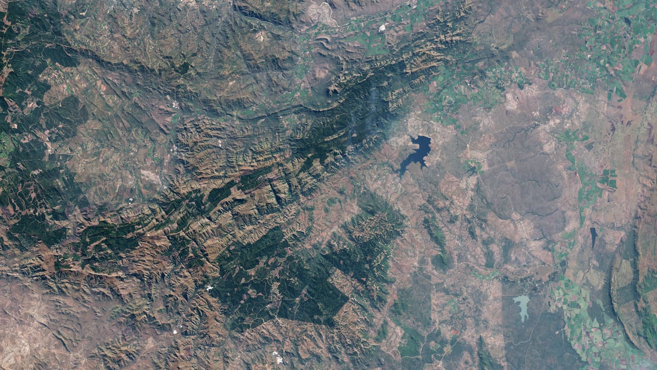 Imagem de satélite do Cinturão de Barberton Greenstone