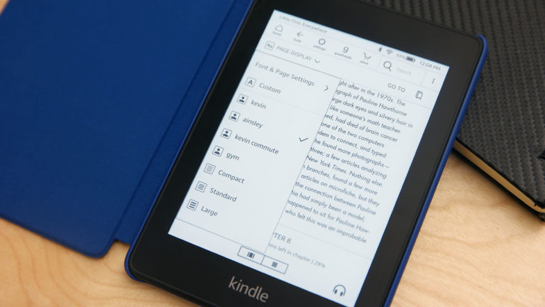 Detalhe da fonte do Kindle