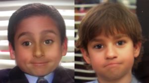 Personagens de The Office como filtro de criança do Snapchat
