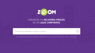 Página inicial do comparador de preços Zoom