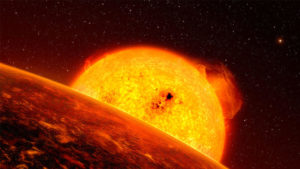 Ilustração de um exoplaneta próximo à sua estrela