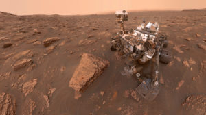 Rover Curiosity em Marte em foto de 2018
