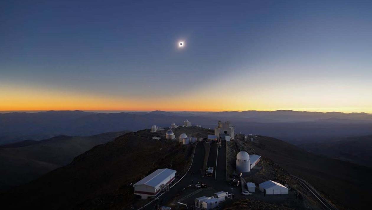 O eclipse visto do Observatório Europeu do Sul de La Silla