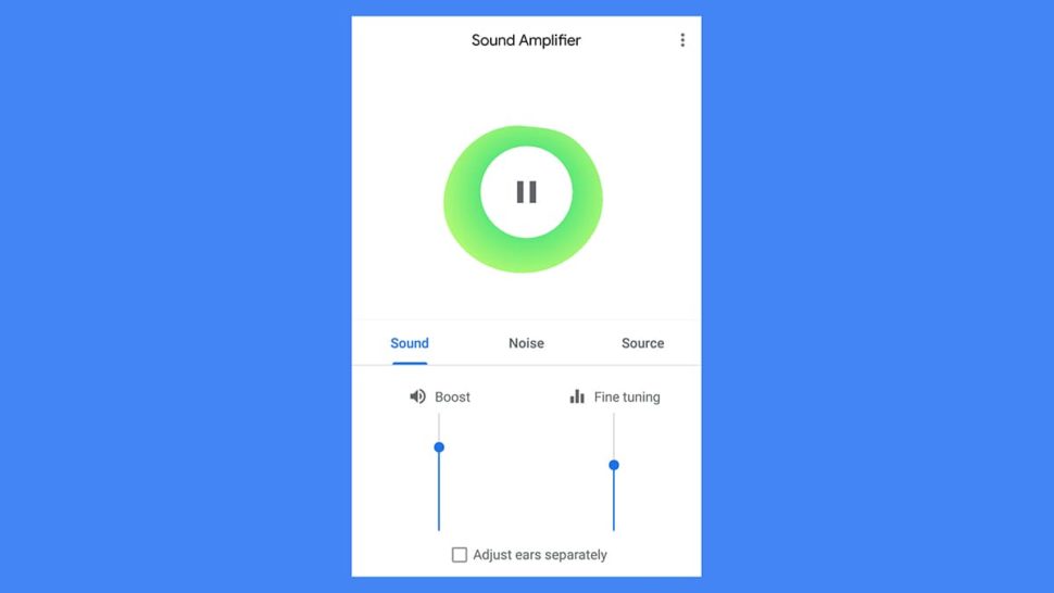 Recurso de amplificador de som do Android 10 