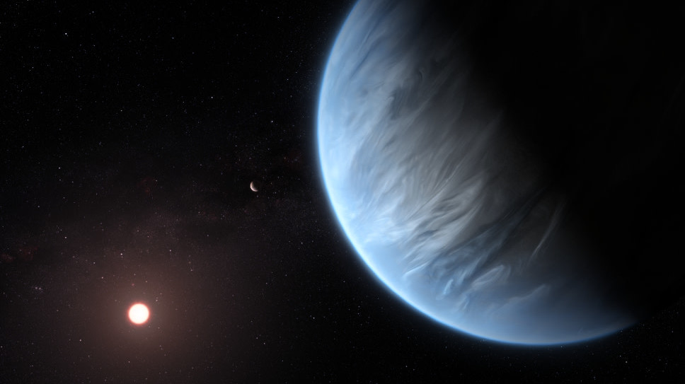 Ilustração do exoplaneta K2-18b