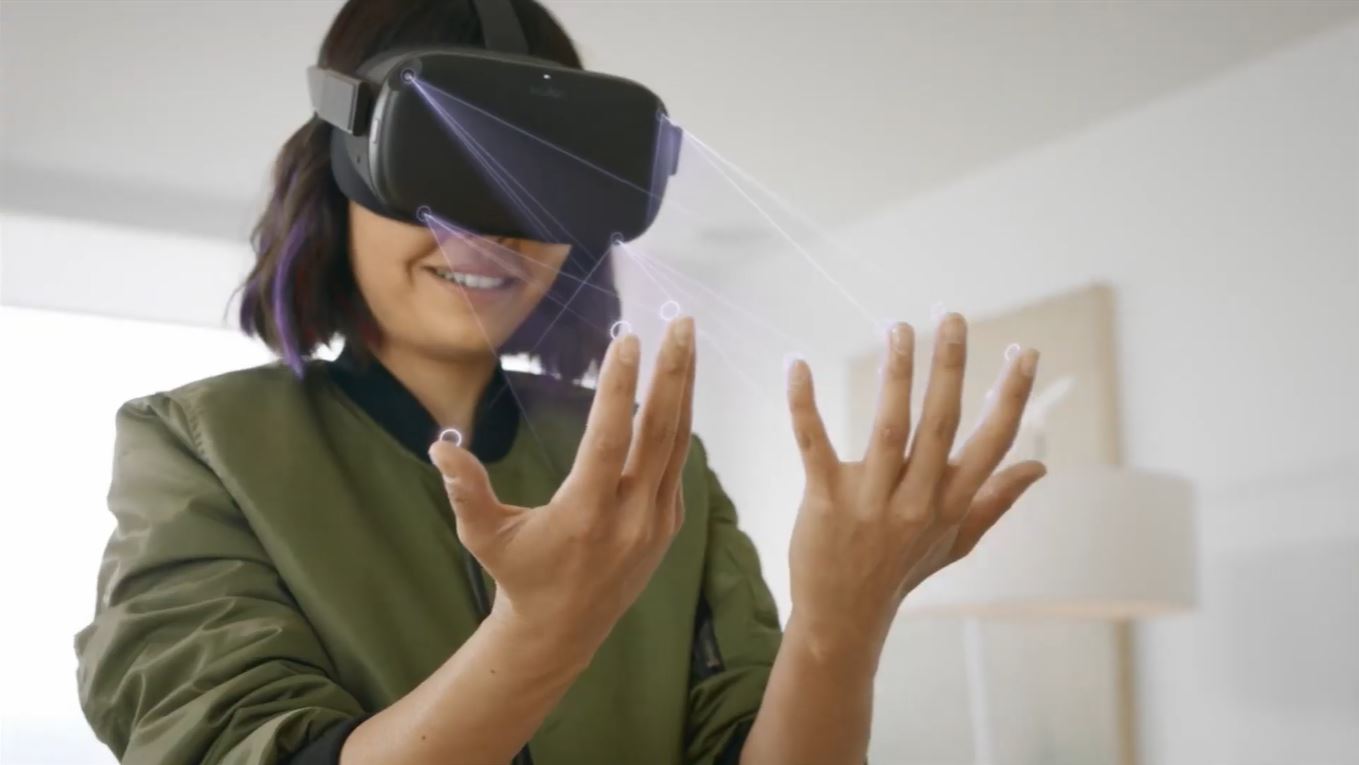 Monitoramento de mãos da realidade virtual da Oculus