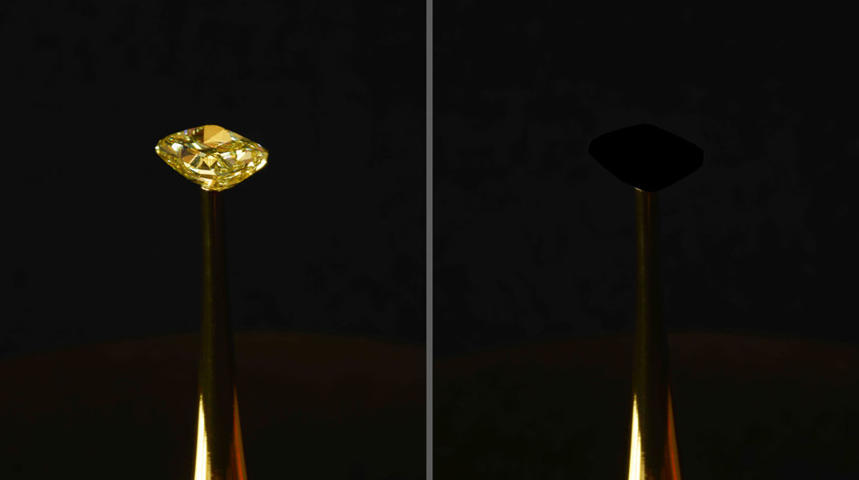 Diamante revestido com material super escuro criado pelo MIT