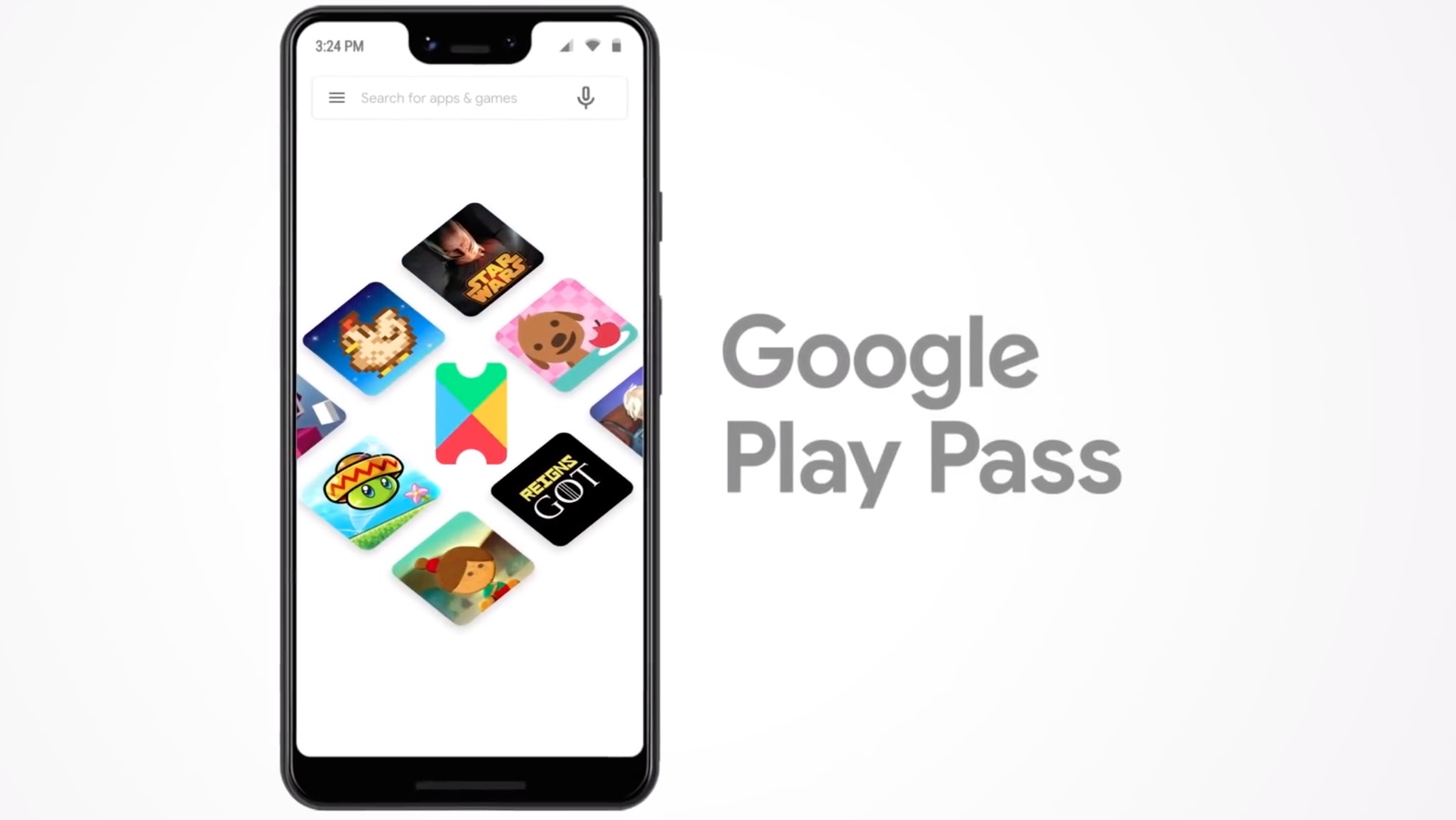 Logotipo do serviço Google Play Pass